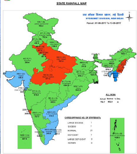 印度产区降雨分布图